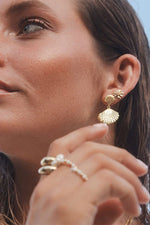 Gold Isla Double Shell Earrings