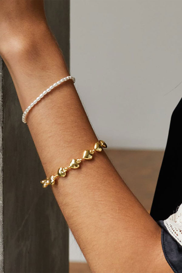 Gold Shrimps Seed Pearl Bracelet