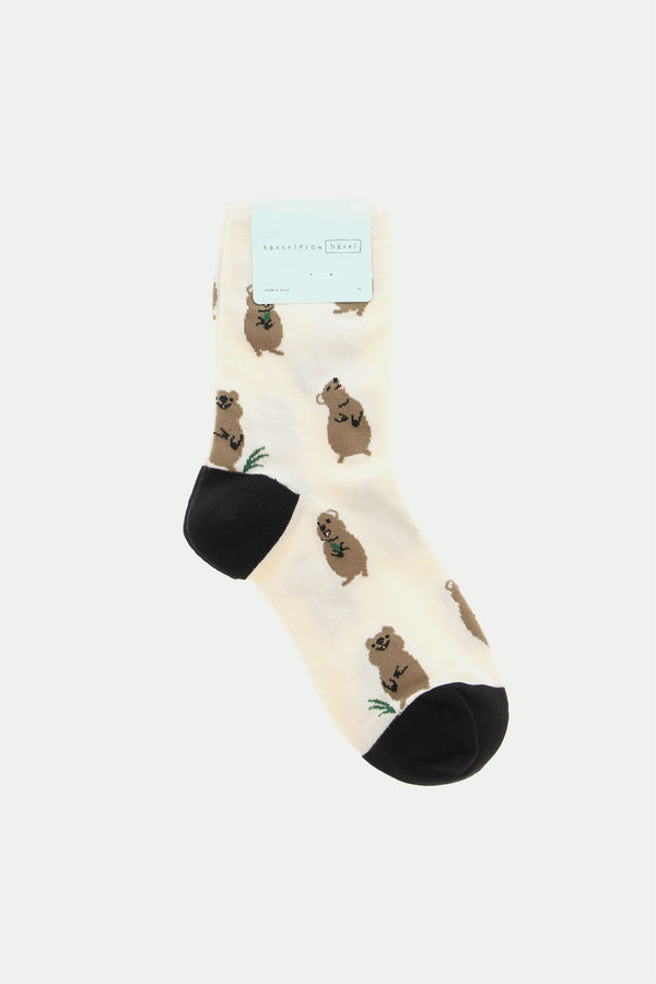 Ivory Quokka Crew Socks