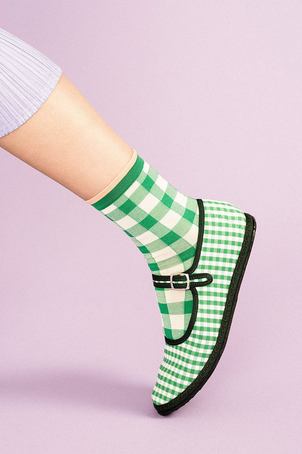 Green Shirley Short Crew Socks