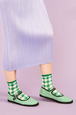 Green Shirley Short Crew Socks