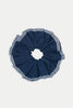 Navy Frill Scrunchie