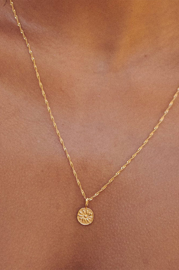 Gold Plated Daisy Flower Necklace