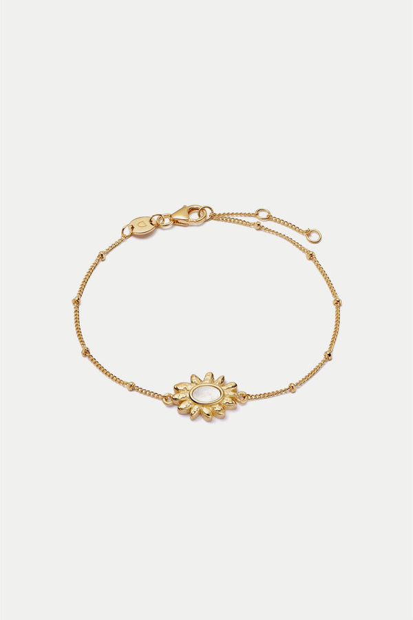 Gold Plated Daisy Mother of Pearl Bracelet