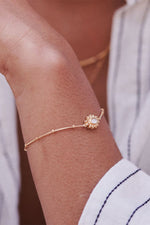 Gold Plated Daisy Mother of Pearl Bracelet