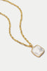 Gold Plated Mother of Pearl Square Necklace