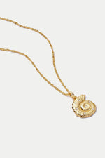 Gold Plated Pearl and Shell Pendant Necklace