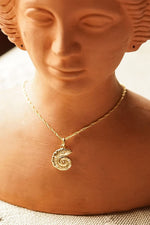 Gold Plated Pearl and Shell Pendant Necklace