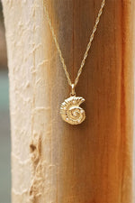 Gold Plated Pearl and Shell Pendant Necklace