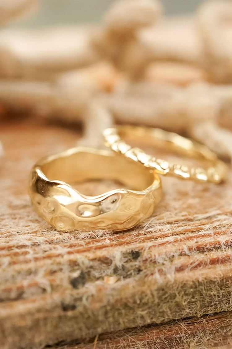 Gold Plated Organic Chunky Band Ring