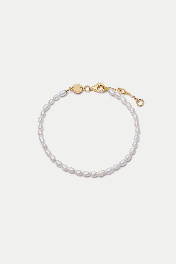 Gold Plated Freshwater Seed Pearl Bracelet