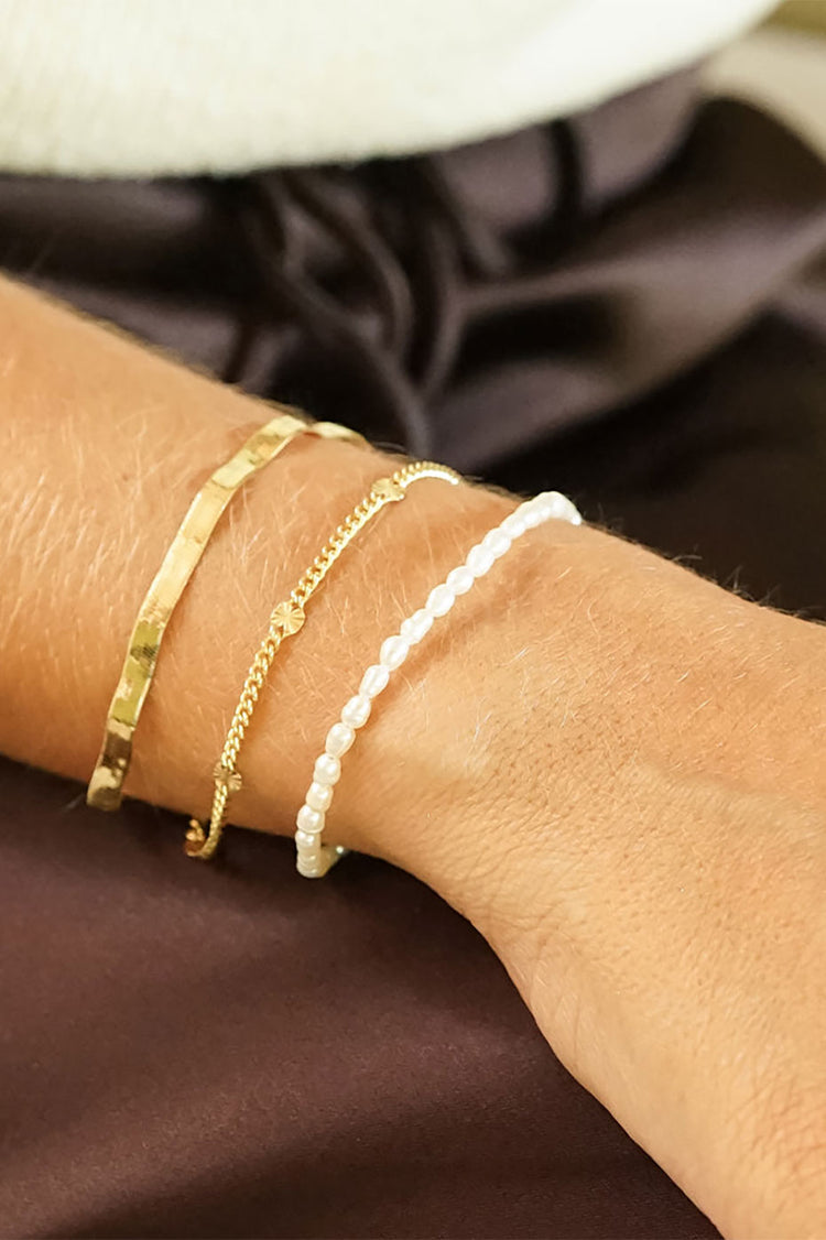 Gold Plated Freshwater Seed Pearl Bracelet