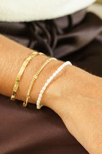 Gold Plated Freshwater Seed Pearl Bracelet