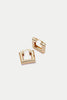 Gold Plated Polly Sayer Mini Chubby Square Hoop Earrings