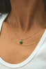 Gold Plated Malachite Healing Stone Necklace