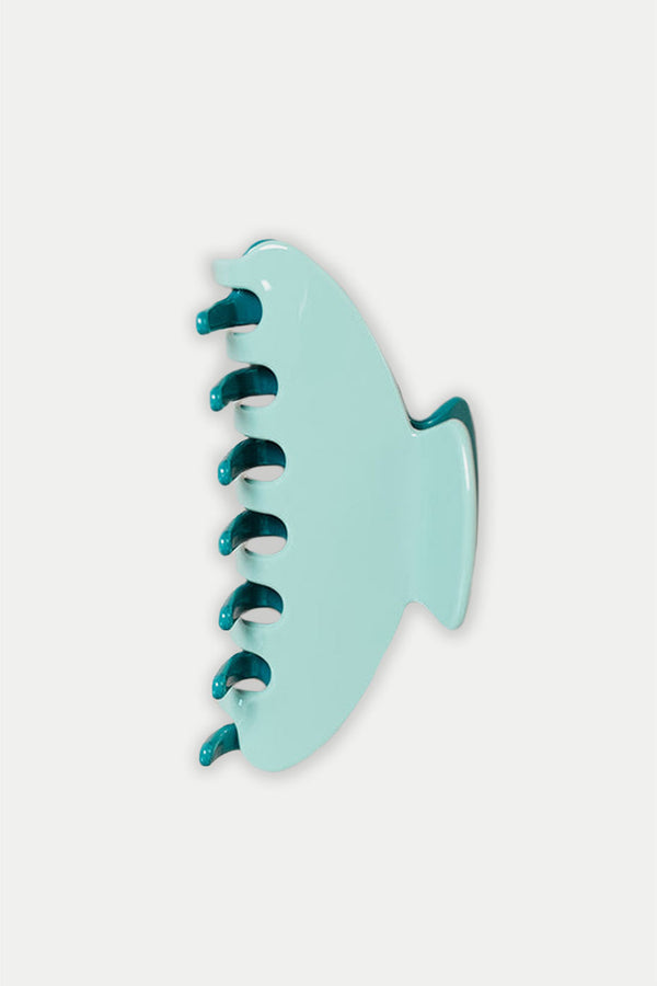 Teal Blue Robin Large Hair Claw