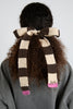 Chocolate & Ecru Knitted Hair Bow