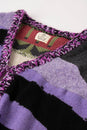 Grey & Lilac Patchwork Knit Cardigan