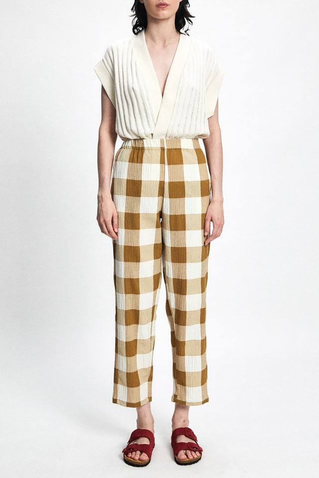 Brown Check Chimbora Pants