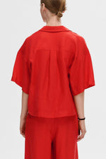 Flame Scarlet Lyra Boxy Linen Shirt