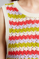 Multi Oskarshamn Crochet Stripe Top