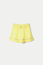 Yellow Lilac Kitty Piping PJ Shorts