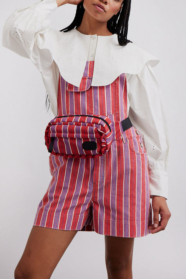 Red Stripe Greta Short Dungarees