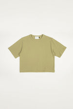 Seafoam Green Cropped Tonal Check Tee