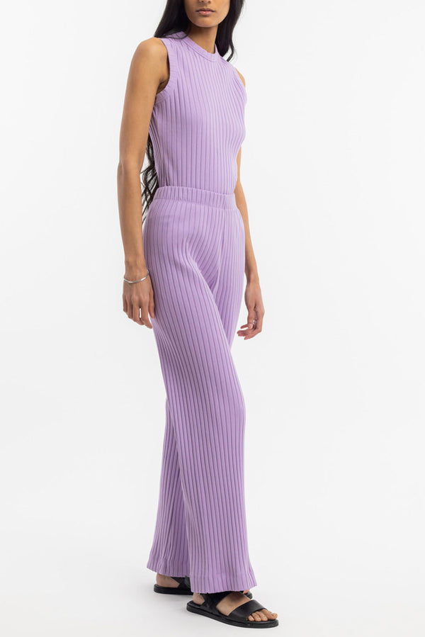 Washed Lavender Ribbed Lounge Pant