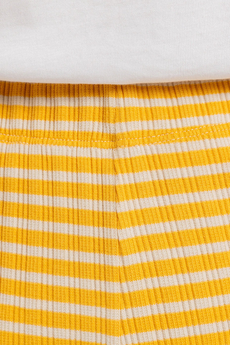 Yellow Sand Stripe Ribbed Lounge Pant