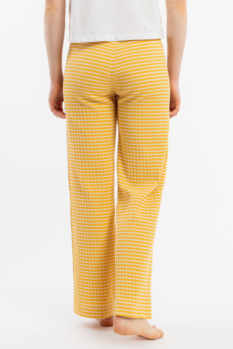 Yellow Sand Stripe Ribbed Lounge Pant