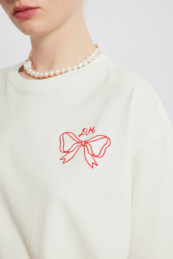 White Bow Logo Tee