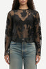 Black Blooming Burnout Samadda Blouse