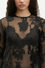 Black Blooming Burnout Samadda Blouse