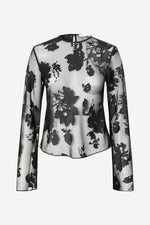 Black Blooming Burnout Samadda Blouse