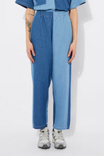 Denim Patch Tahull Two Tone Pants