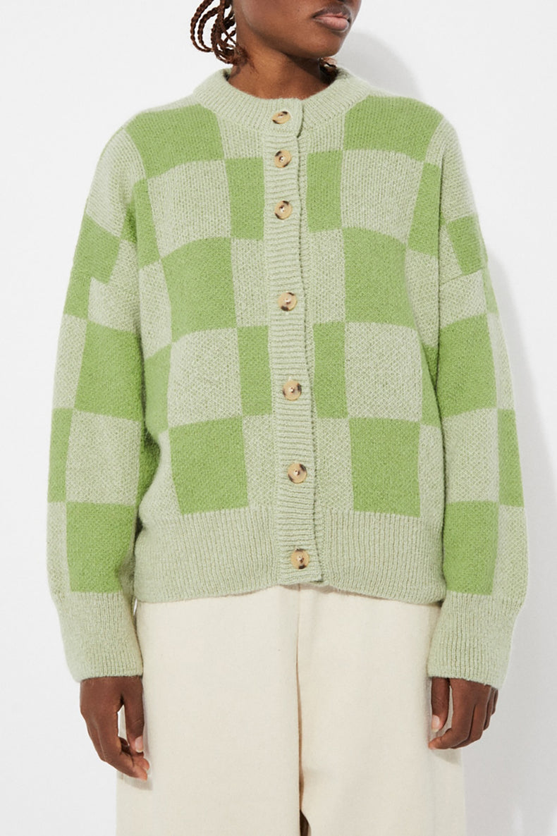 Pastel Green Orla Mohair Blend Cardigan