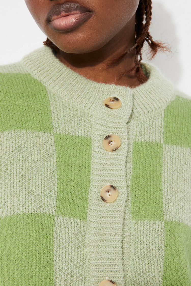 Pastel Green Orla Mohair Blend Cardigan