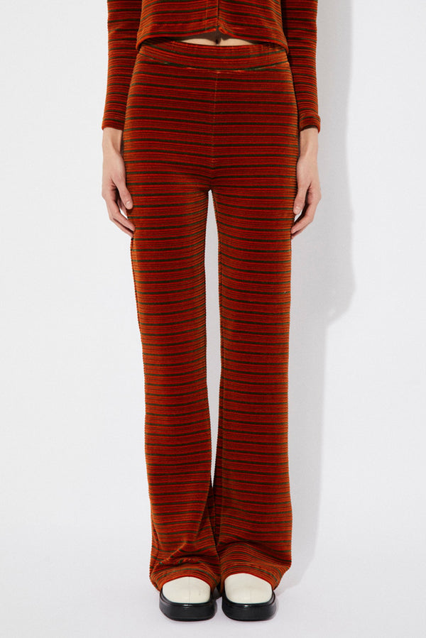 Multi Meda Velvet Striped Pants