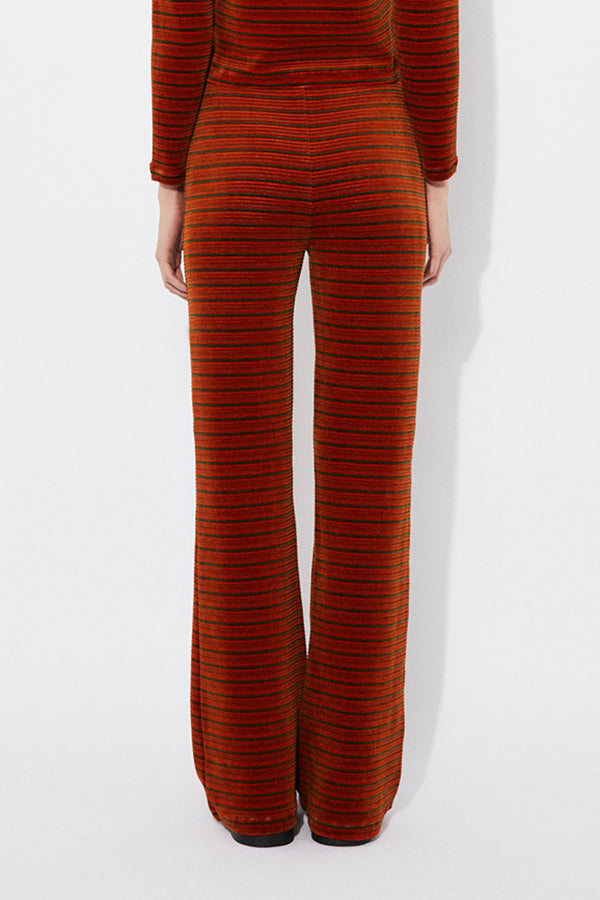 Multi Meda Velvet Striped Pants