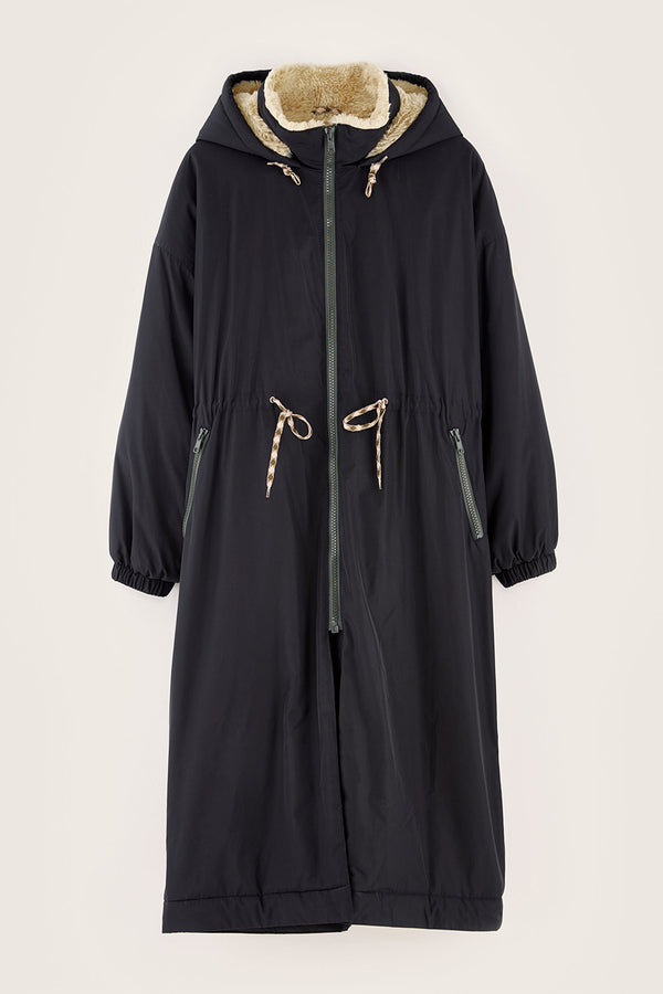 Navy Hosfo Long Parka Coat