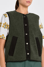 Khaki Sherpa Vest