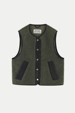 Khaki Sherpa Vest