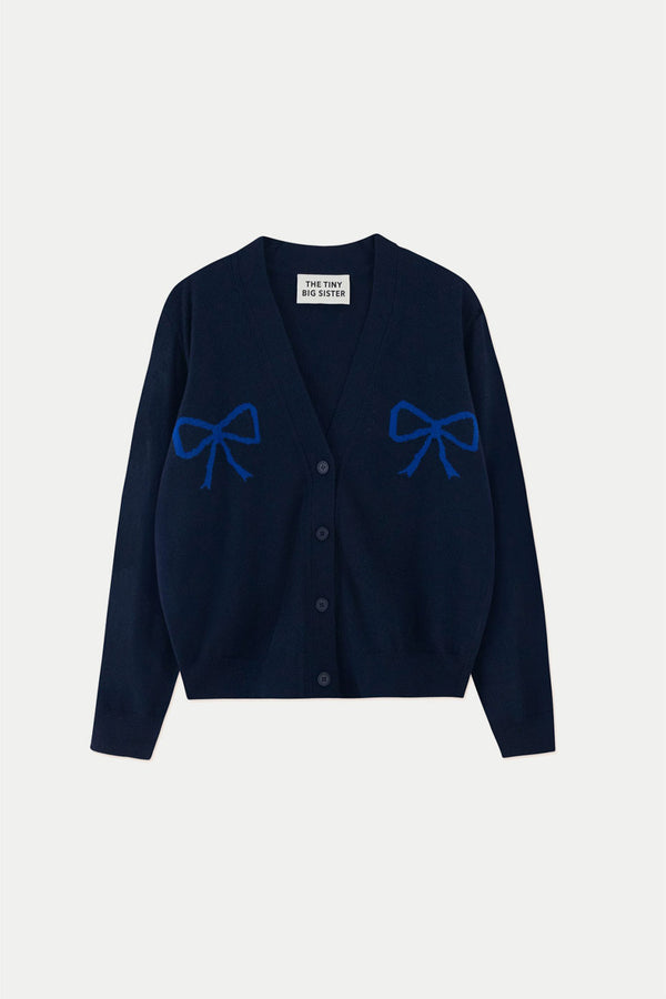 Navy Lara Bows Cardigan