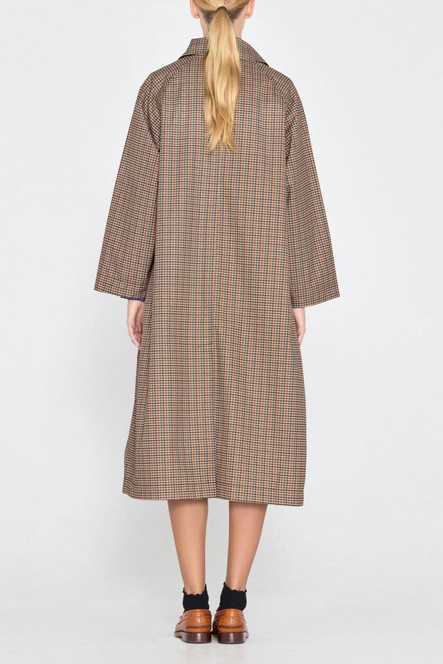 Multicolor Houndstooth Trench Coat