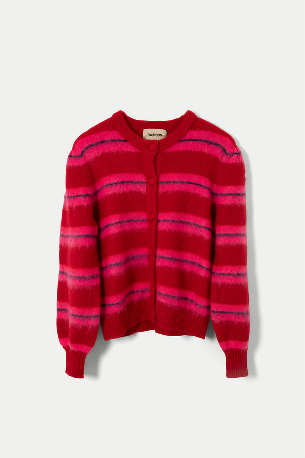 Red Pink Stripe Cece Cardigan