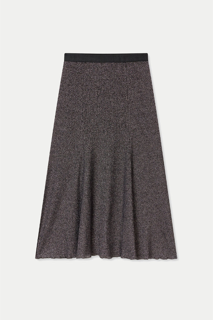 Gun Metal Lurex Saga Skirt