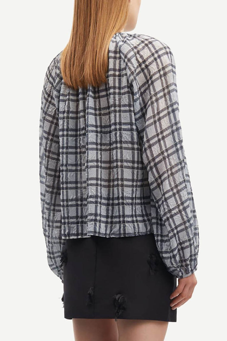 Blue Iron Check Savira Blouse