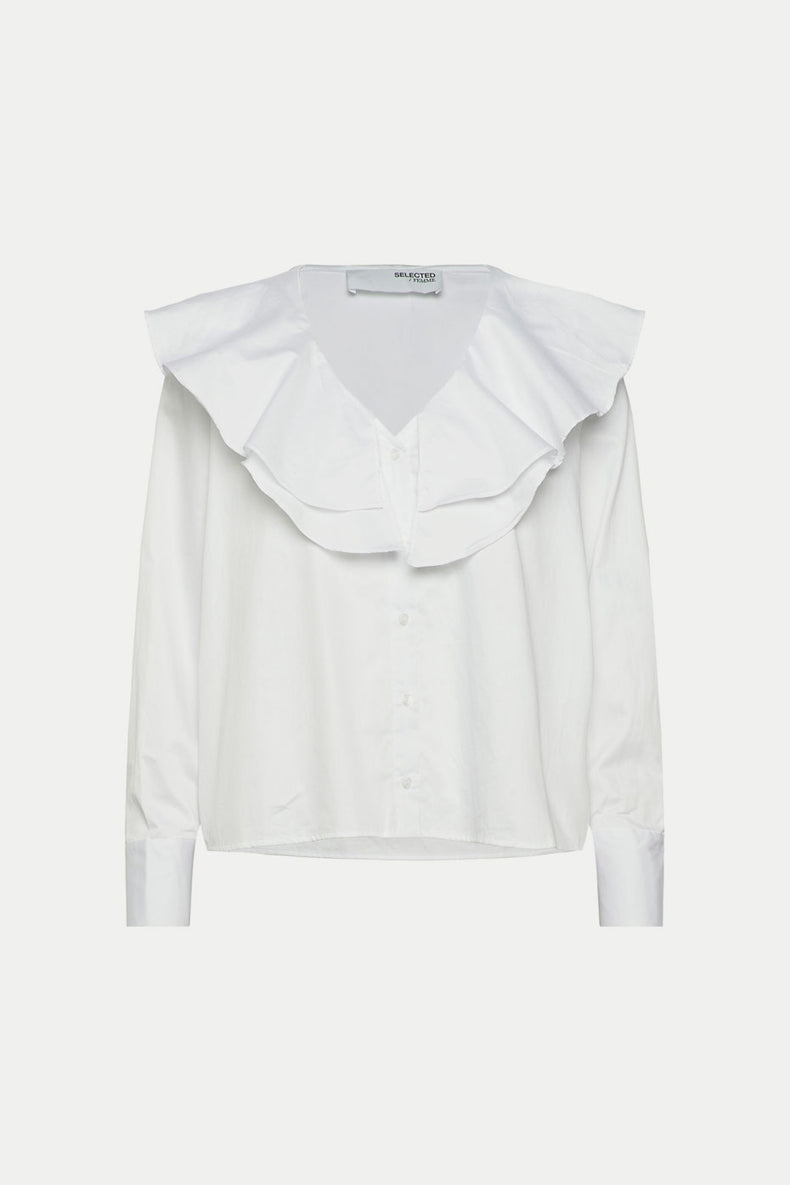 Bright White Isobel Ruffled Shirt