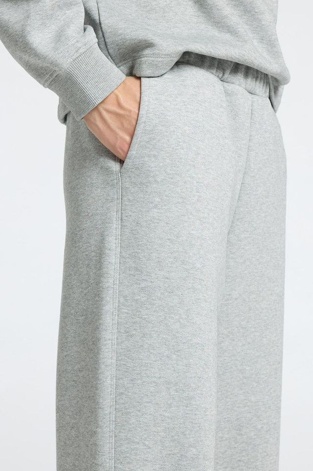 Light Grey Melange Gia Wide Pant